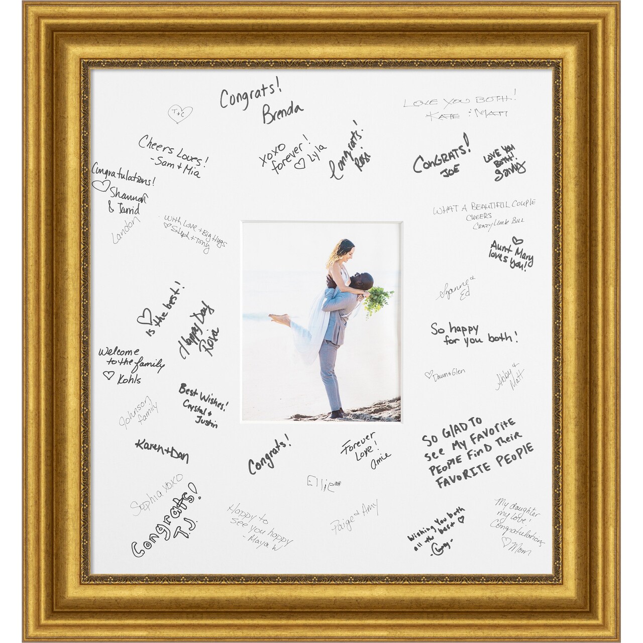 Parlor Signature Mat Picture Frame, Photo Frame Wedding Guest Book Alternative, Autograph Picture Mat for Signature Board, Wedding Celebrations Graduations Support Encouragement or Retirement